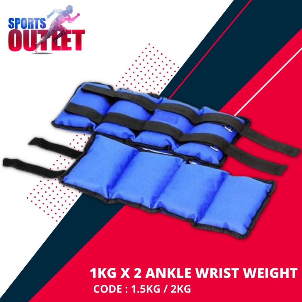 1.5KG / 2KG X 2 Adjustable Ankle and Wrist Weights Sand Bag Band for