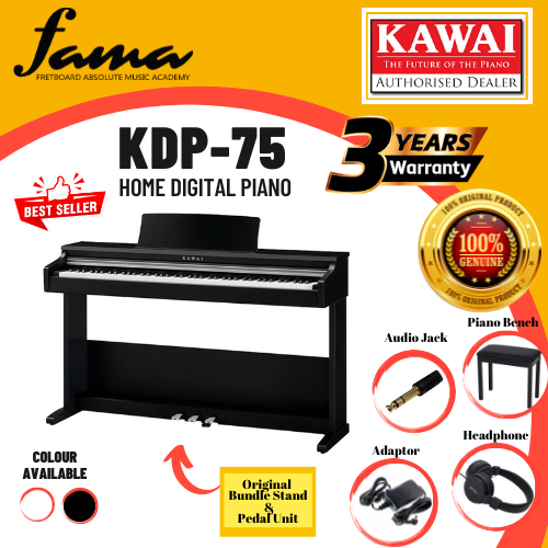 Kawai KDP-75 88-Key Digital Piano Home Portable Electric Piano Keyboard ...
