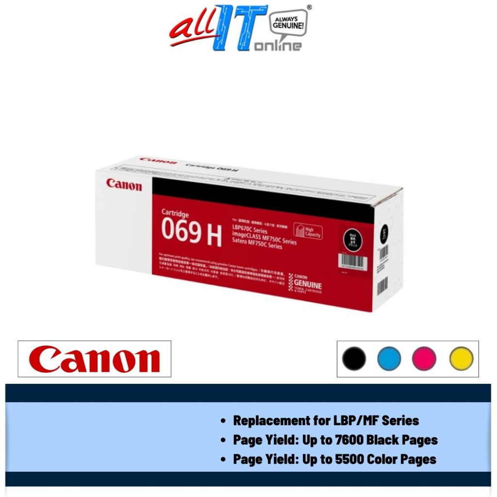 Canon 069H Toner Cartridge (Black/Cyan/Magenta/Yellow) | Shopee Malaysia