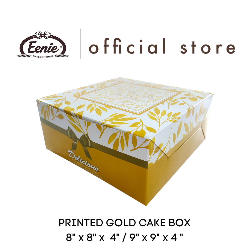 9*9*4 8*8*4 Premium Gold Cake Box 1pc Kotak Kek Shopee Malaysia