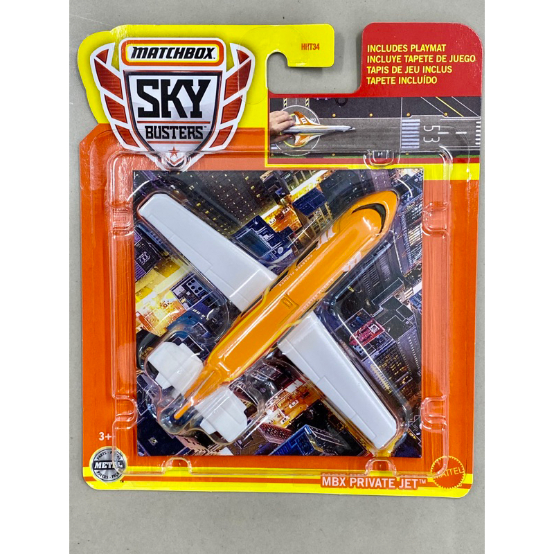 Matchbox MBX PRIVATE JET White Orange Sky Busters Passenger Aircraft 1/ ...