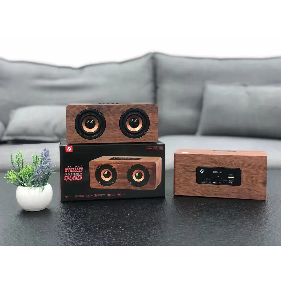 KTS1612 Wooden Box Outdoor Wireless Portable Audio Speaker Shopee