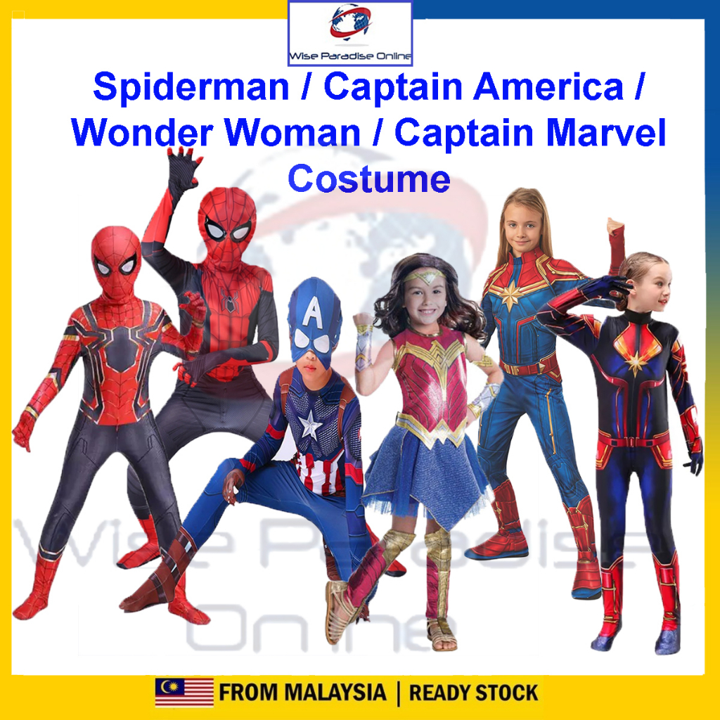 Halloween Costume Spiderman Cosplay Boy Girl Tshirt Suit Superhero Bodysuit Jumpsuit for budak Kids party show