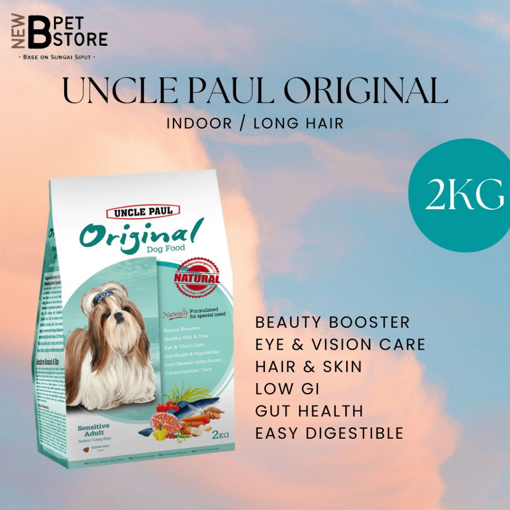 UNCLE PAUL ORIGINAL PREMIUM DOG FOOD (2KG) INDOOR DOG / LONG HAIR