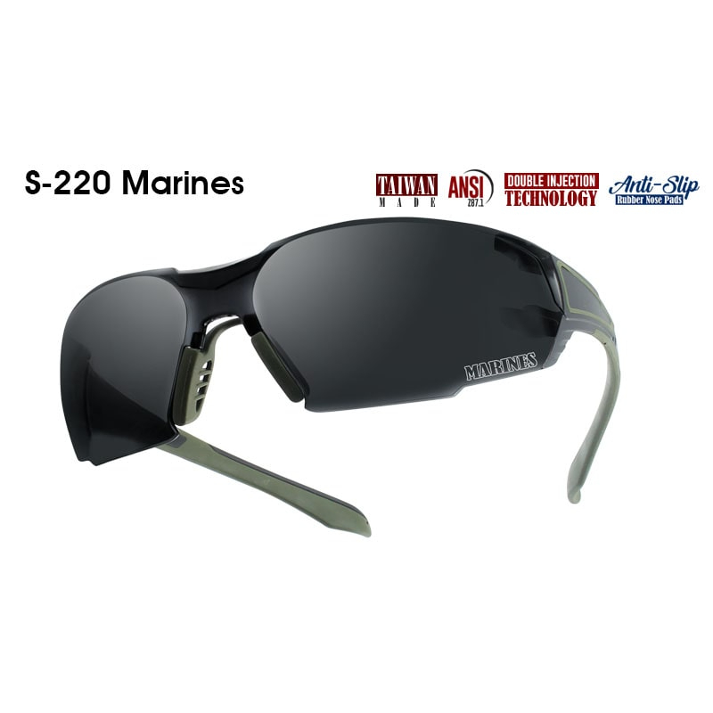 SIRIM-DOSH Certified S-220 MARINES Safety Guard Sport Wrap Safety 100% UV Protection All-round Sport Safety Sunglasses