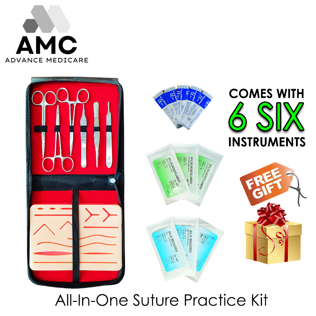 Free Gift】Medical Suture Practice Kit All-Inclusive Suture Kit Medical Silicone Skin Suture Surgical