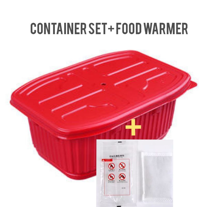 🔥READY STOCK🔥Lunch Box Self Heating Container + Food Warmer Pad /Travel Pack