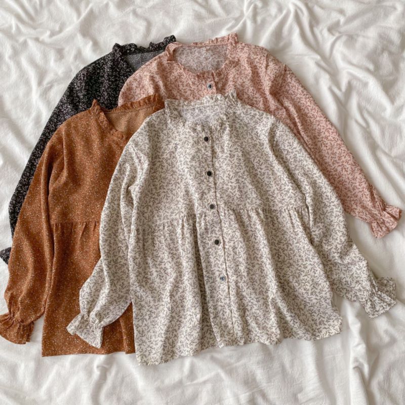 HAYDA TOP | FLORAL CREPE BLOUSE | READY STOCK