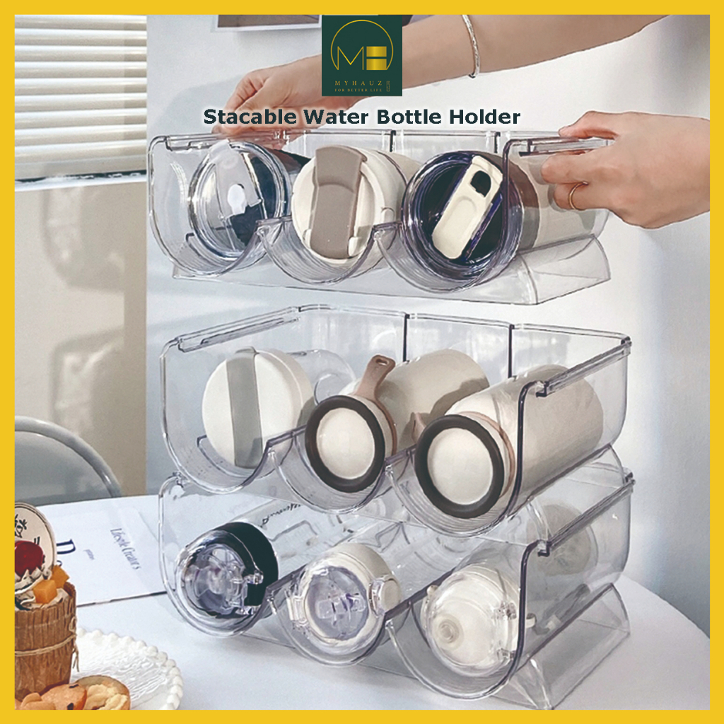 Water Bottle Organizer Stackable Bottle Holder Tumbler Organizer Rack Rak Botol 水壶架