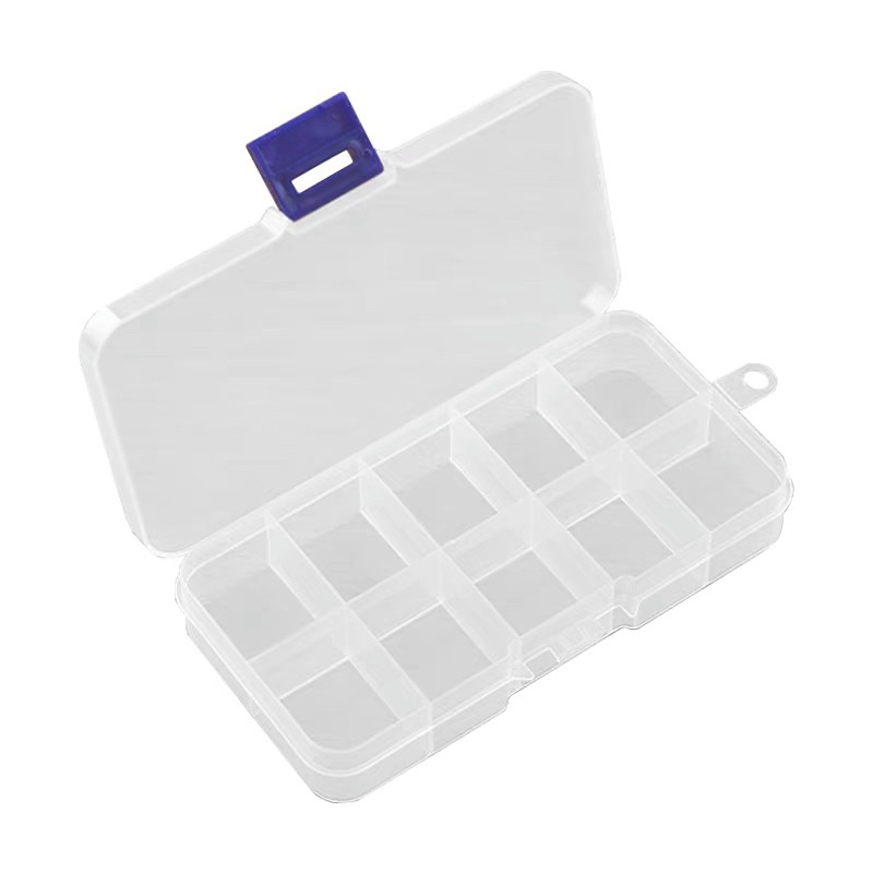 10 Grids Compartments Plastic Transparent mini box | Shopee Malaysia