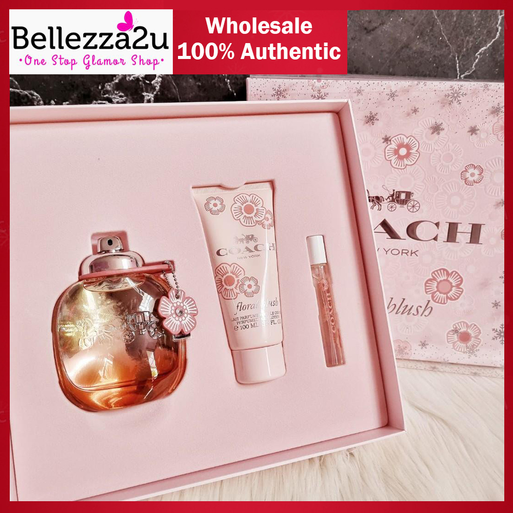 Wholesale Gift Set Coach Floral Blush Eau De Parfum 90ml+Trial Size Perfum   +Body Lotion 100ml Gift Set For Women | Shopee Malaysia