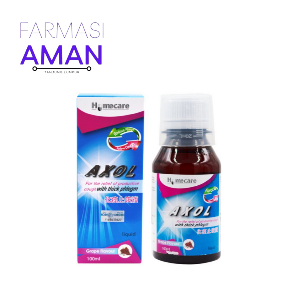 Homecare Axol Liquid Grape Flavour 100ml (Ubat Batuk Kahak) Shopee