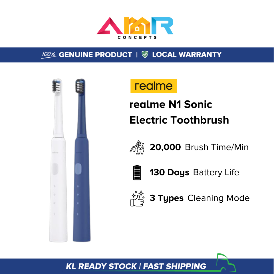 Realme N1 Sonic Electric Toothbrush 99.99 Antibacterial 3 Brush Modes