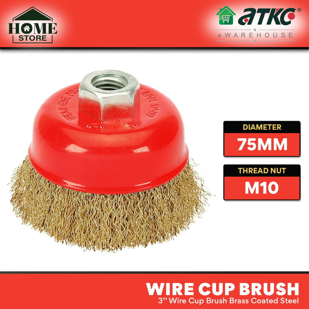 Home Store Brass Wire Cup Brush 3" & 4" – Berus Cawan Dawai Tembaga Untuk Gerudi / Grinder | Pembersih Karat, Cat Lama