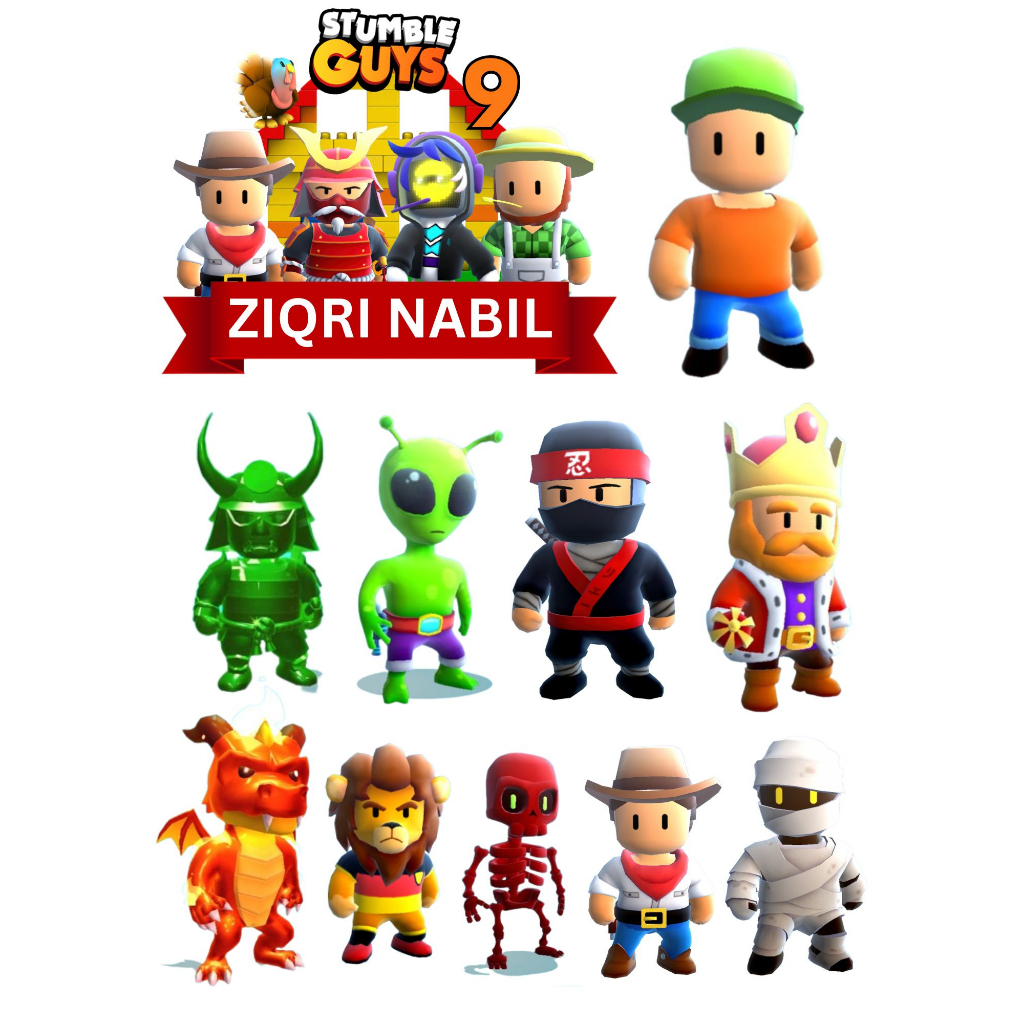 stumble-guys-custom-topper-birthday-cake-shopee-malaysia