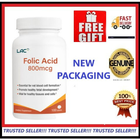 [FREE GIFT] LAC Folic Acid 800mcg (100 Vege Tablets) -PREVIOUSLY KNOW ...
