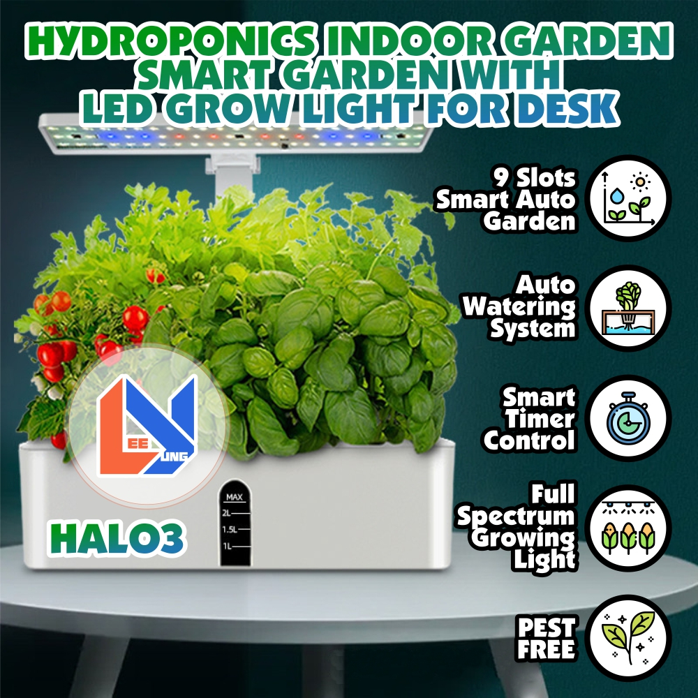 HALO Hydroponic Indoor Smart Garden Kit With LED Growing Light HALO3 Hydroponics Hidroponik Pintar