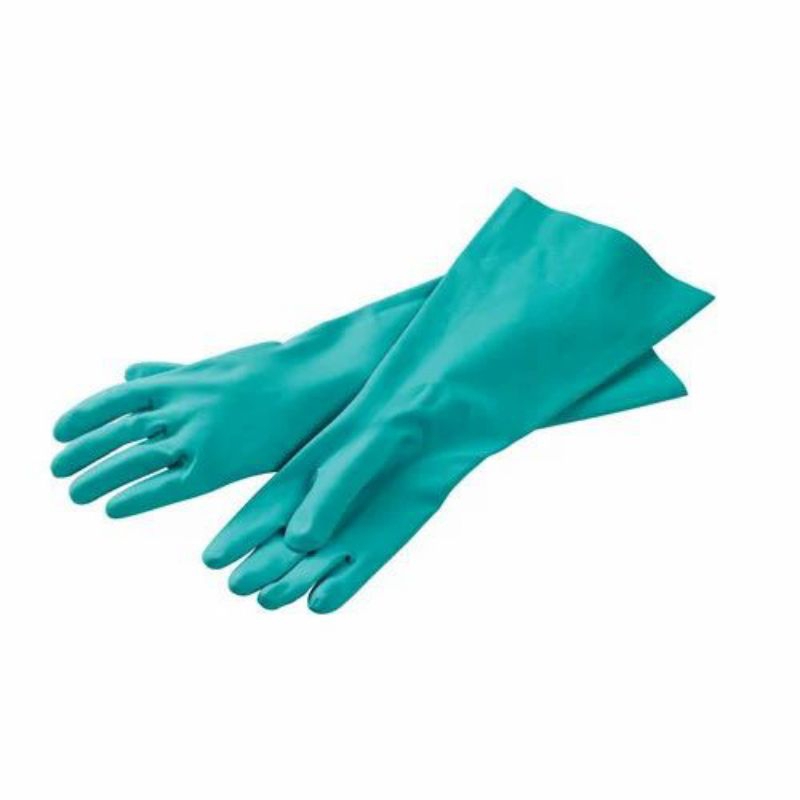 13" Long Green rubber nitrile gloves chemical resistant Shopee Malaysia