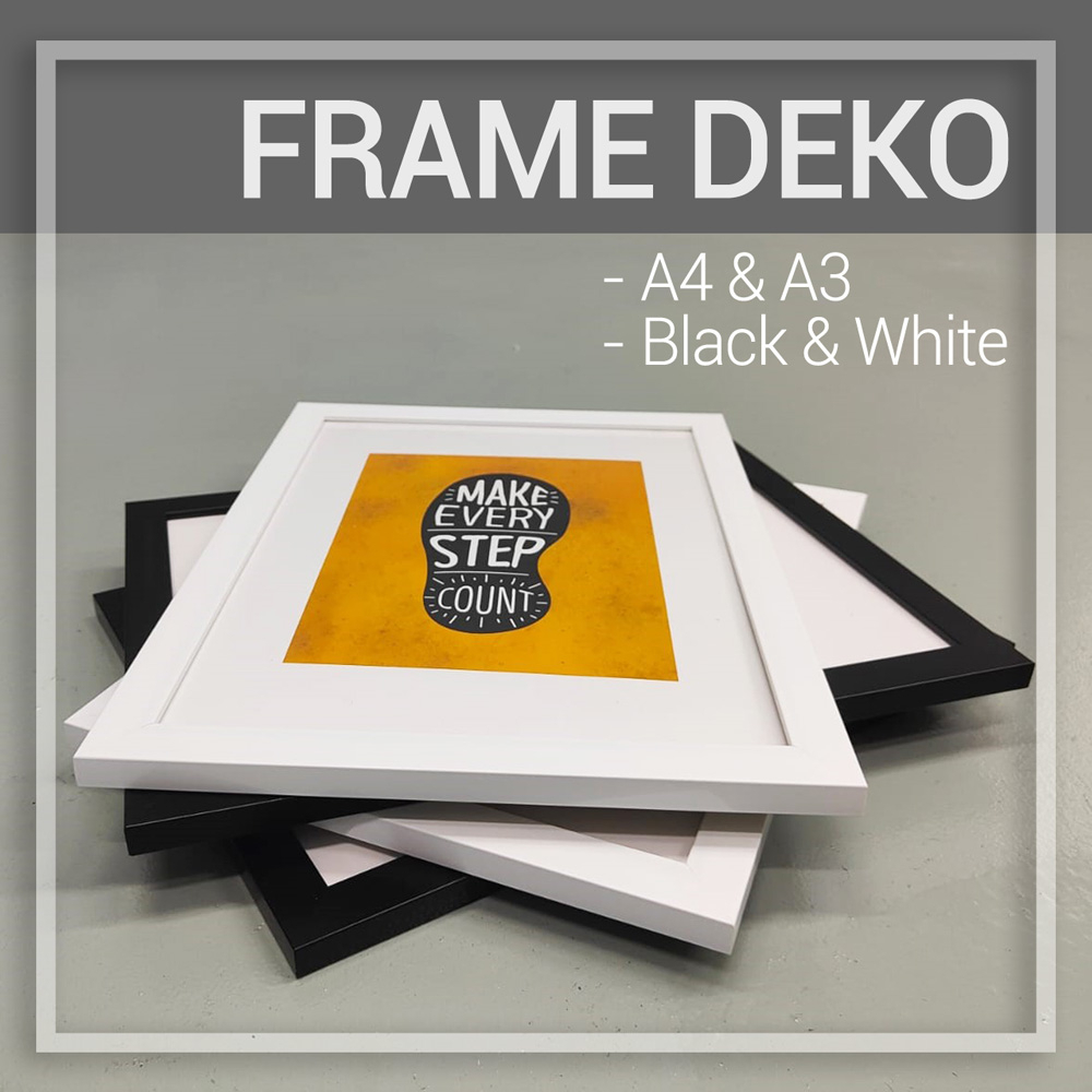 A4 A3 PHOTO FRAME BLACK WHITE Frame Bingkai Gambar Poster Hitam Putih