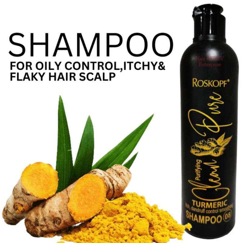 Roskopf TUMERIC Shampoo itch, dandruff control smoothing 300ml Shopee