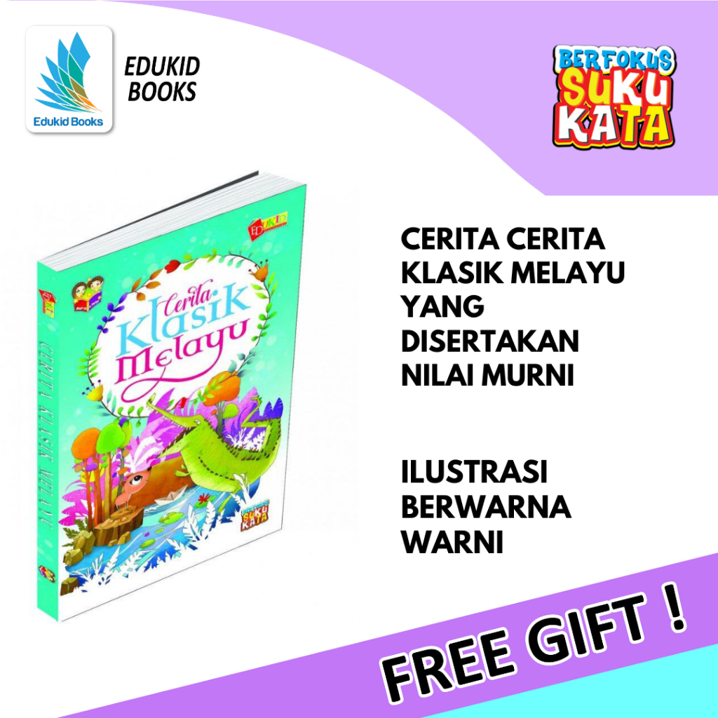 Buku cerita kanak kanak Cerita Klasik Melayu + FREE GIFT suku