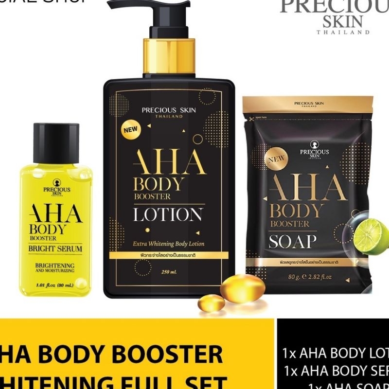 PRECIOUS SKIN AHA Body Booster Lotion / Serum / Bar Soap Shopee Malaysia