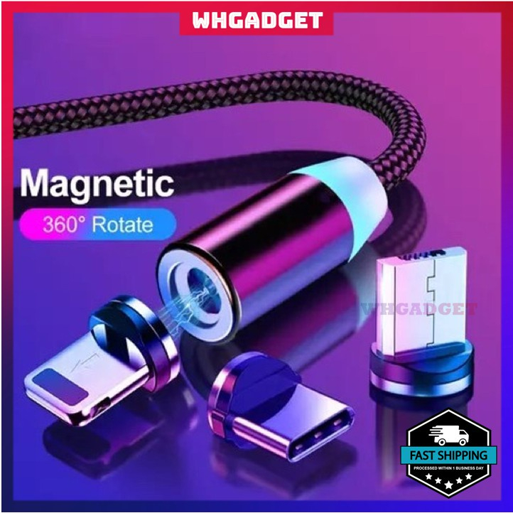 LED Light Magnetic Cable Fast Charger | Android Micro USB | Type C Cable Fast Charging | For Huawei Oppo Vivo 快充磁吸充电线