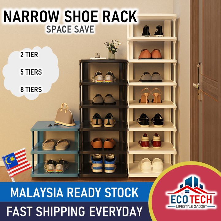 Narrow Shoe Rack 2/5/8 Tier Lightweight Easy To Assemble Shoe Rack Shoe