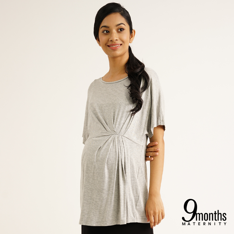 9months Maternity Pleated Cap Sleeve Top