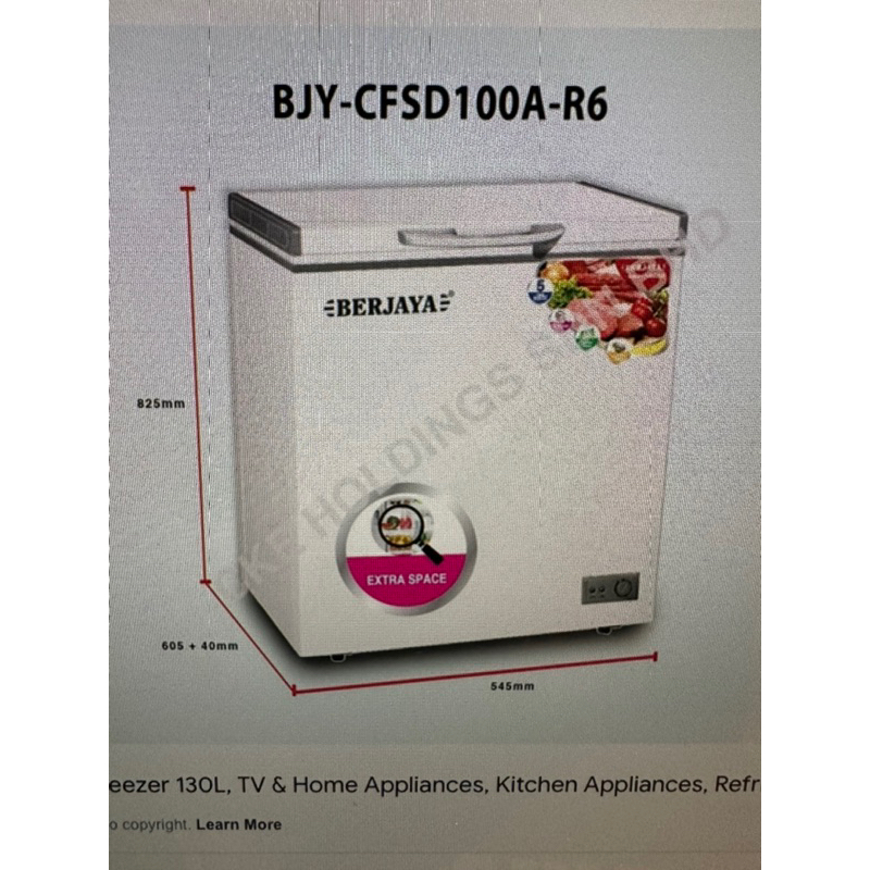 Berjaya Premium Chest Freezer 130Litre Shopee Malaysia