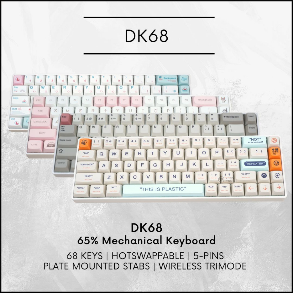 [Ready Stock] DK68 65% Wireless Mechanical keyboard Hotswappable ...