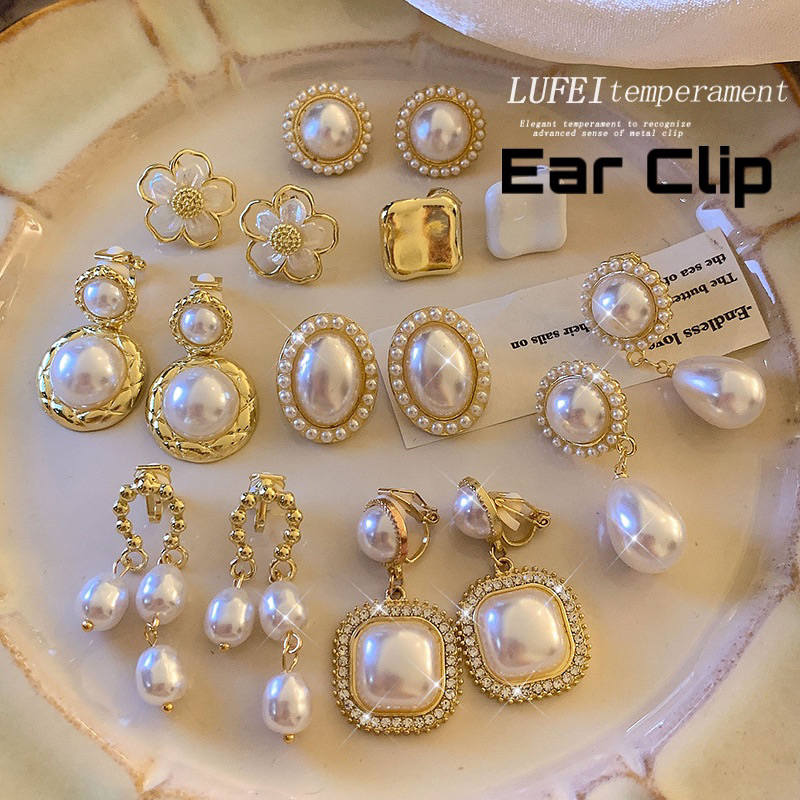 Pearl Earring Tudung Clip Stylist Women Earing hijab-friendly No ear hole Subang Clips 无耳洞耳夹