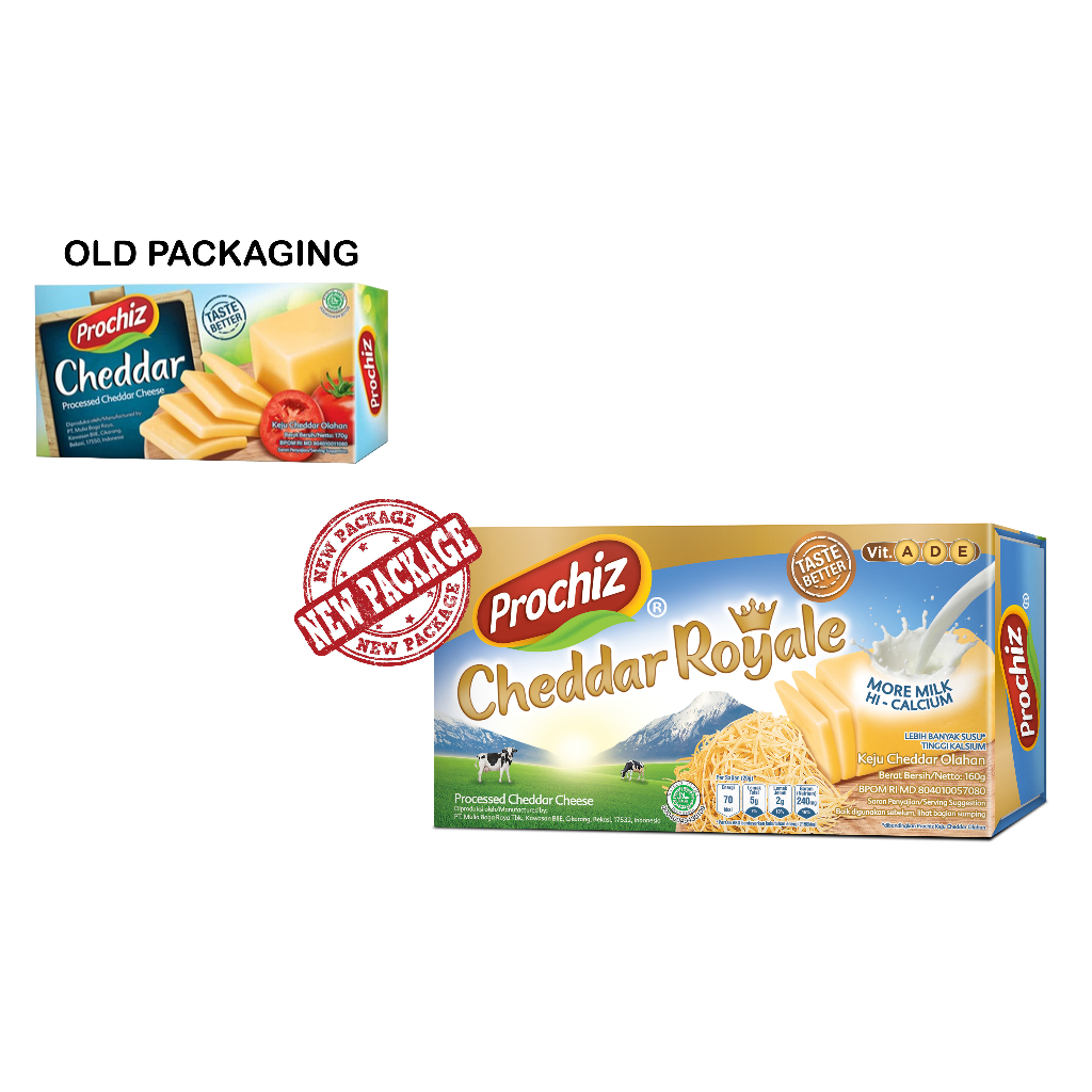 Prochiz Processed Cheddar Royale Cheese Block 160g (Keju Cheddar Olahan ...