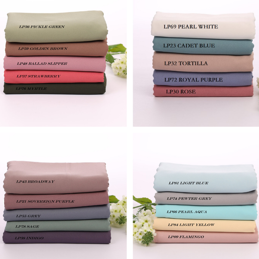 KAIN PASANG COMO CREPE PLAIN HEAVY PREMIUM QUALITY BIDANG 60'/0.5 METER