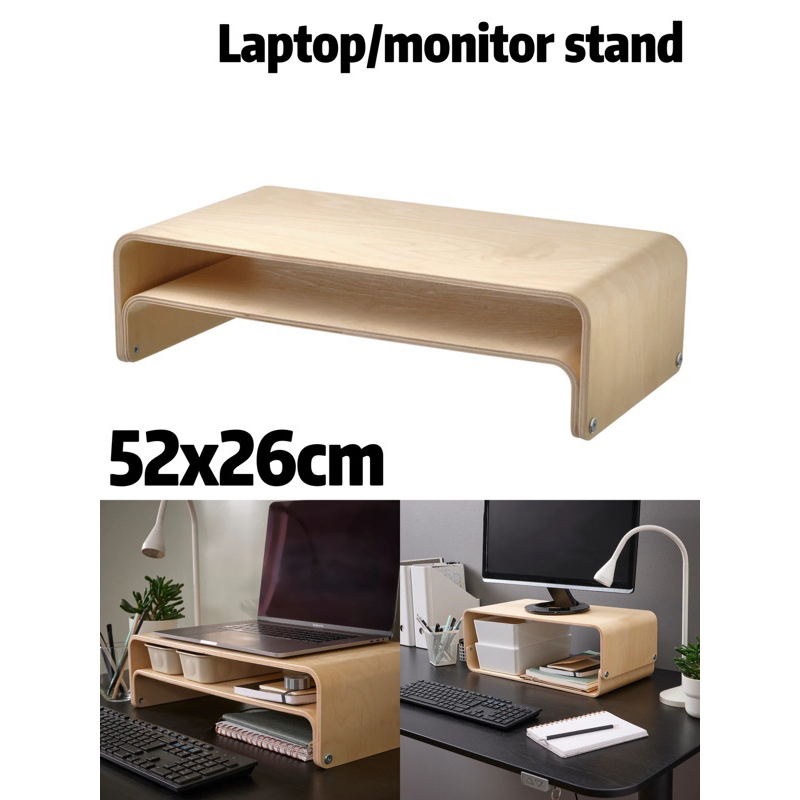 IKEA VATTENKAR Laptop/monitor stand, birch, 52x26 cm Shopee Malaysia