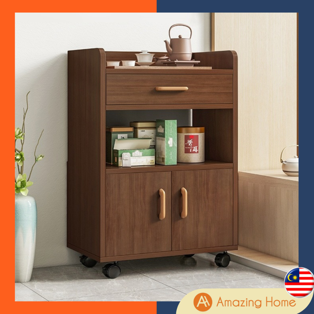 AmazingHome Office Pantry With Wheels Food Drinks Kitchen