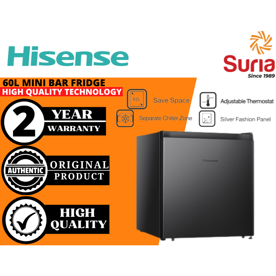 (Free Delivery)Hisense 60L Mini Bar Single Door Refrigerator Peti Sejuk