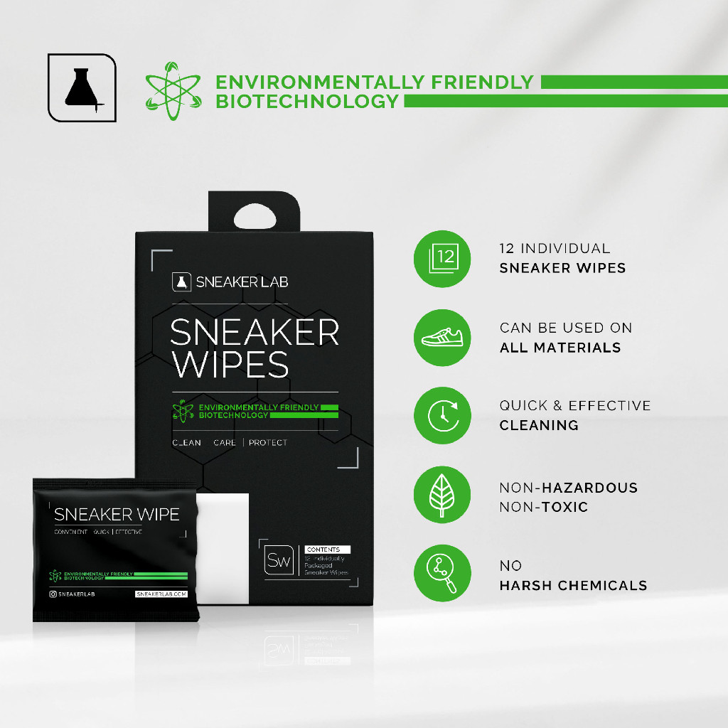 Sneaker LAB Shoe Cleaner Wipes 12 Individual Pieces Per Box