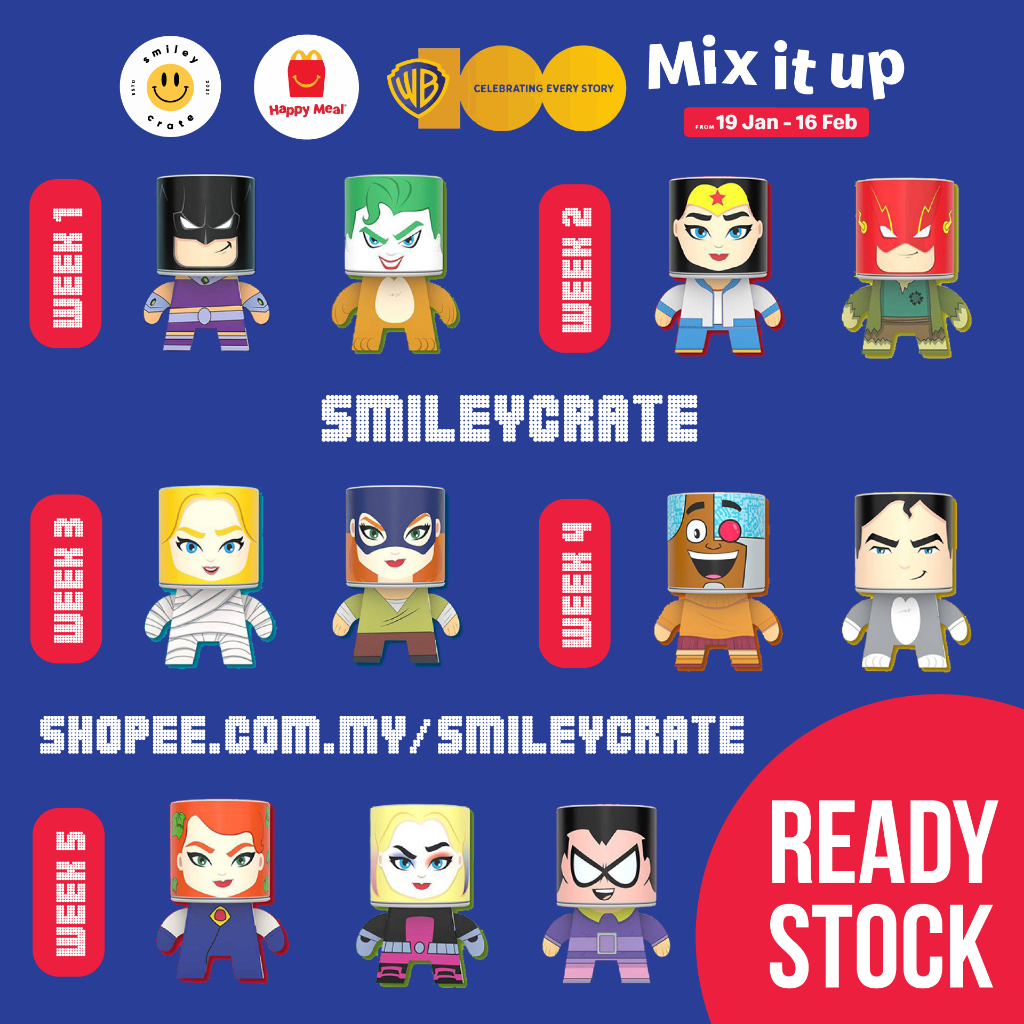 【READY STOCK】McDonalds McD McDonald's Happy Meal Toy WB 100 Warner Bros 100th Anniversary WB Universe Mix It Up 2023