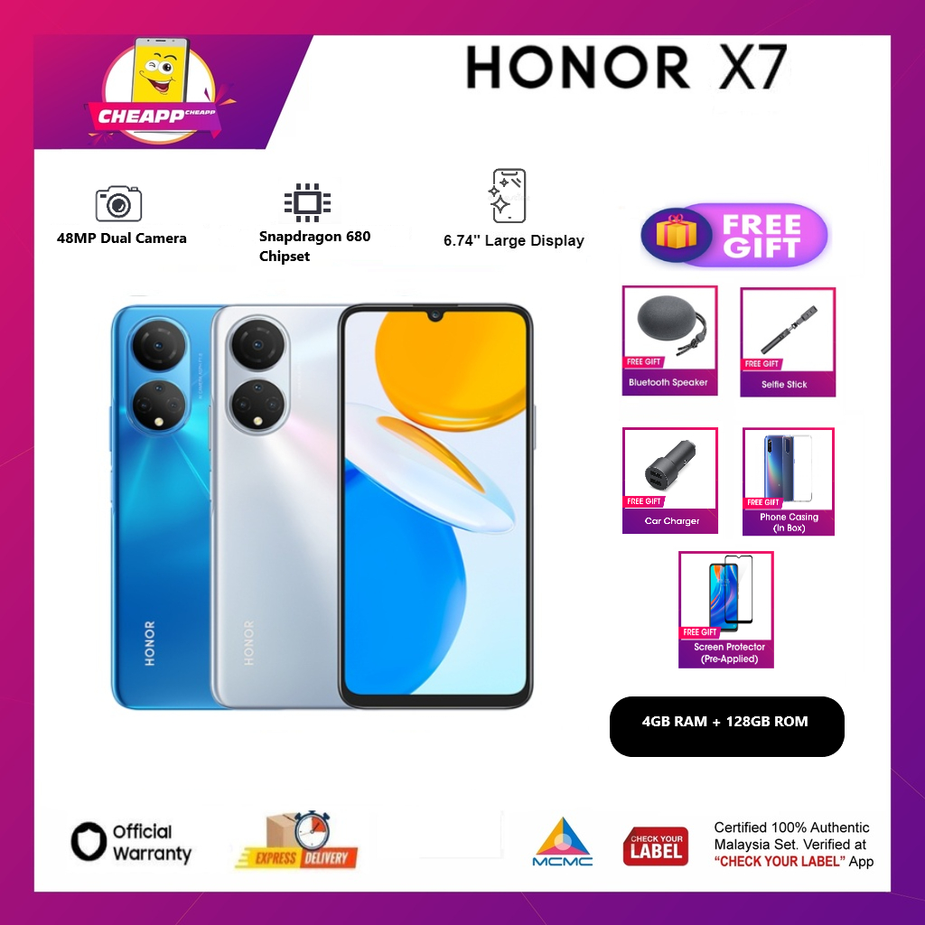 (MYSET) HONOR X7 / HONOR X7a (6GB+128GB) 6.74" Large Display L Mediatek ...