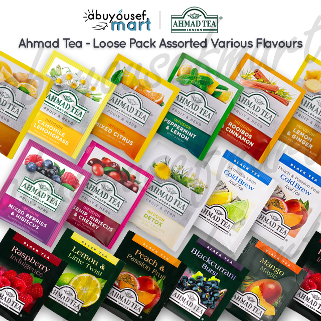 Ahmad Tea London - Loose Pack Various Flavors - Detox, Ginger, Berries, Lemon, Fruits, Raspberry, Herbal Tea Infusion