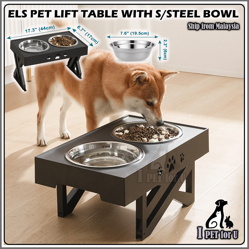 ELS PET Lift The Table 3 Heights Adjustable Pet Dog Bowls Water Bowl