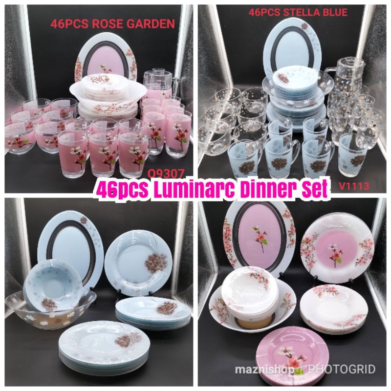 [NewDesign] 46pcs LUMINARC DINNER SET Set Pinggan Kaca Luminarc Koleksi