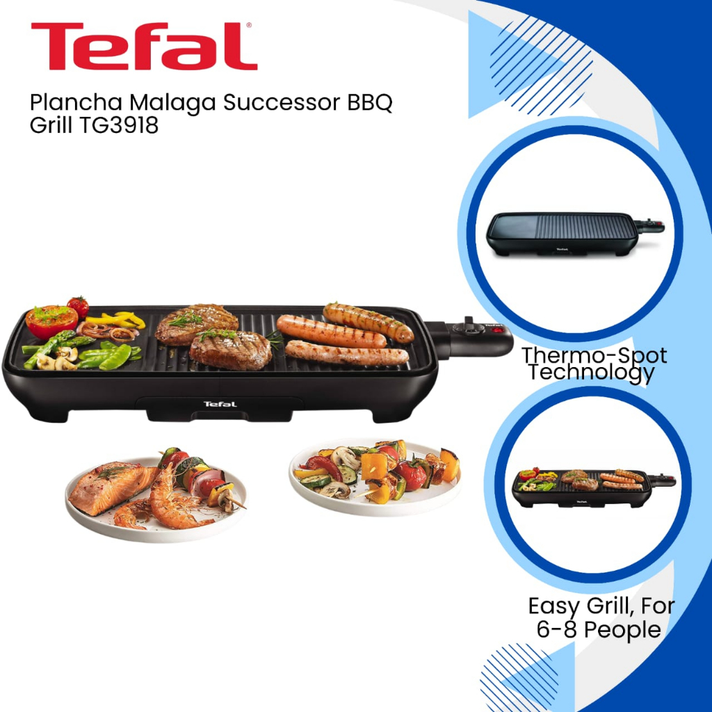 Veilig haspel Veel Tefal Plancha Malaga Sucessor BBQ Griller (CB50)/ Tefal Table Grill Plancha  Ultra Compact TG3918 | Shopee Malaysia