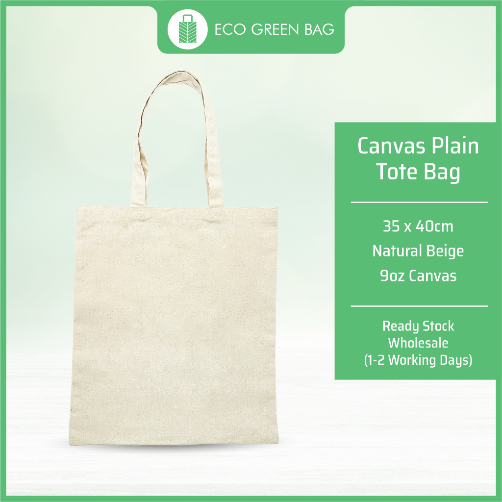 Canvas Tote Bag Plain 9oz Beg Kanvas Kosong 35x40cm Shopee Malaysia