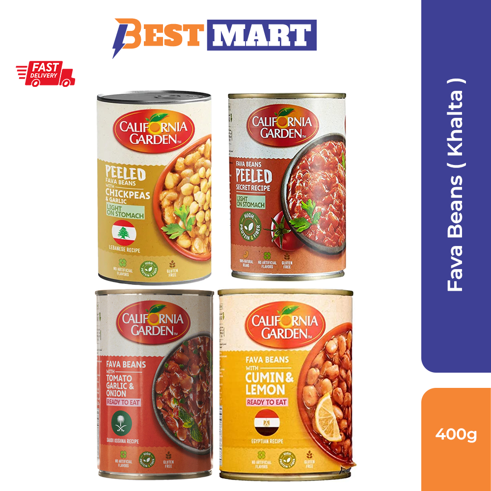 California Garden Fava Beans Ready to Eat Recipes 400g ( Tomato ,garlic ,onion Egyptian