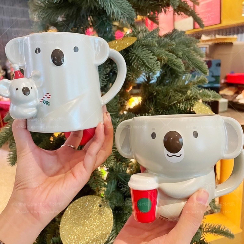 [ReadyStock]Starbucks Taiwan Christmas Xmas Exclusive 2022 Collection Koala Bear Ceramic Mug 355ml 台湾星巴克圣诞节独家系列无尾熊马克杯