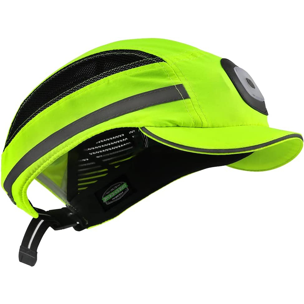 GREEN DEVIL Safety Bump Cap Hat with LED Lighting Baseball Cap Style Safety Hat Breathable