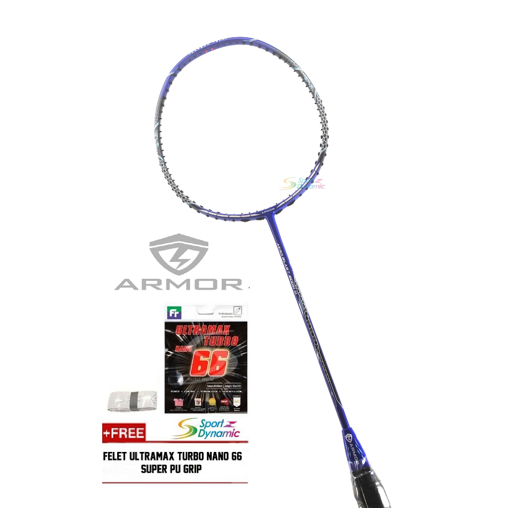 ARMOR AERO BLAST 8000 D BADMINTON RACKET (FREE FELET ULTRAMAX TURBO ...