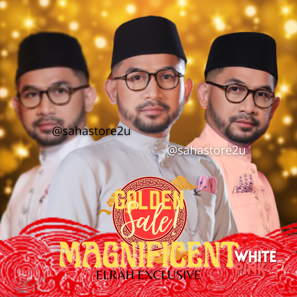 Baju Melayu Magnificent 4.0 Elrah Exclusive BAJU RAYA Off White Silver